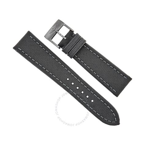 Breitling Anthracite Canvas Watch Band Strap 24mm